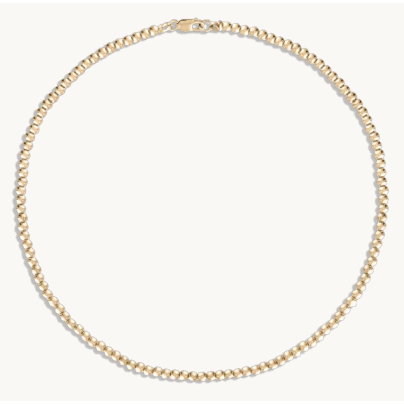 3MM BALL NECKLACE 14″