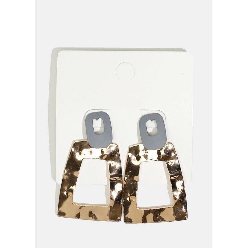 Colorful Textured Earrings Cream