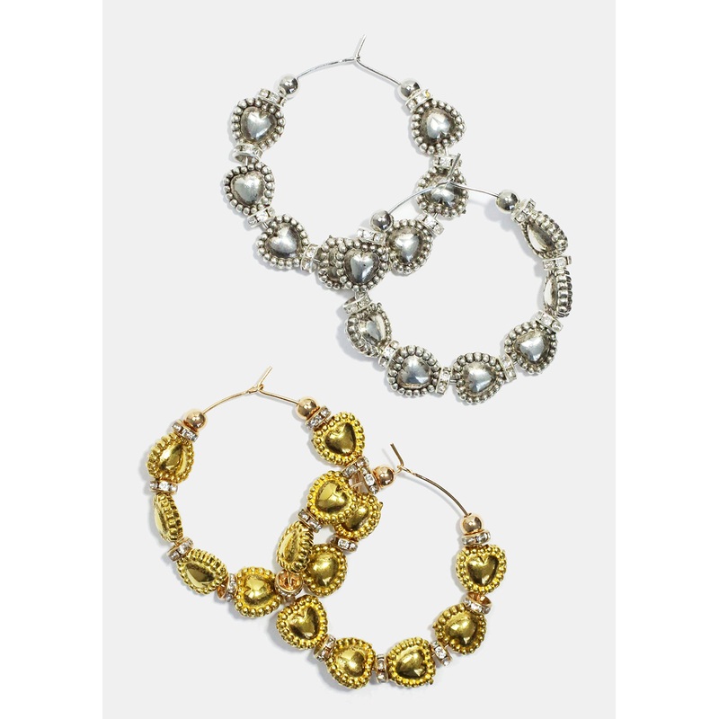 Heart Hoop Earrings Gold