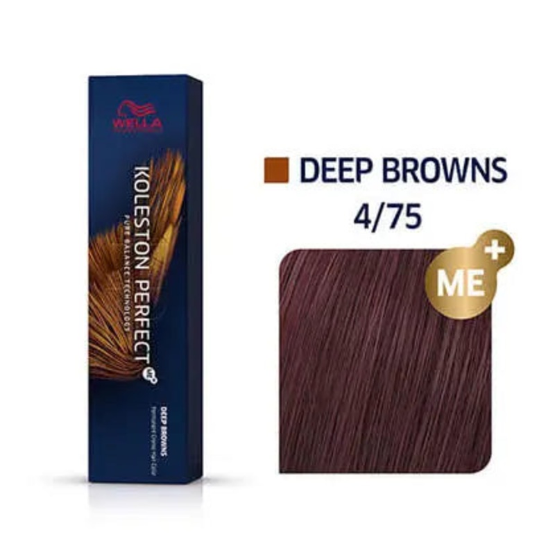 Wella Koleston Perfect Permanent Hair Color – 4/75 Medium Brown / Brown Red Violet