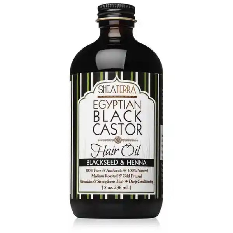 100% Pure Egyptian Black Castor Oil with Black Seed & Henna for Hair Growth & Strength