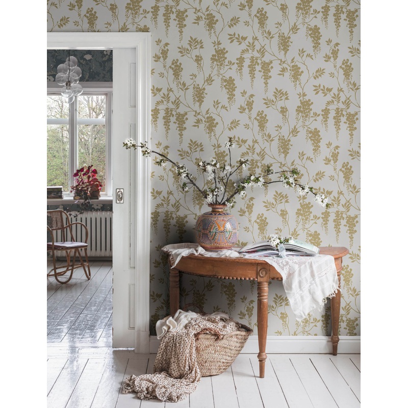 Scalamandre Hedvig Wallpaper by Sandberg Honey
