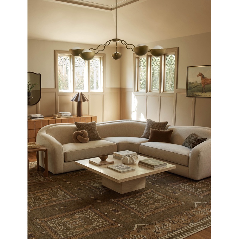 Shaw Corner Sectional Sofa Army Performance Basketweave