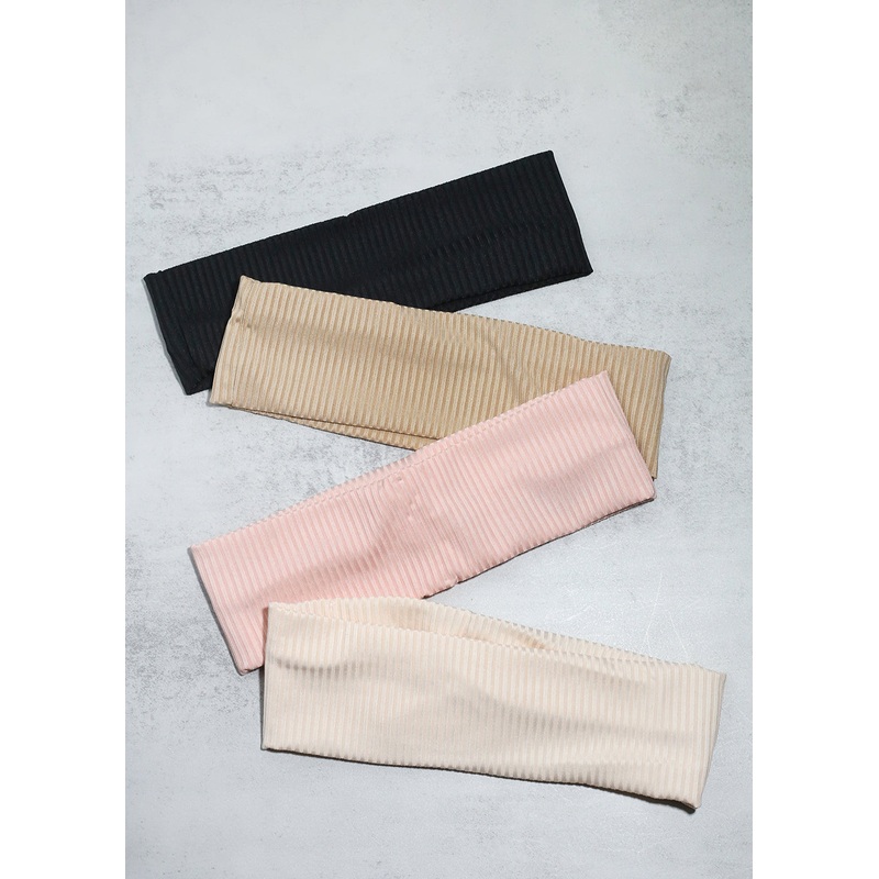 Textured Ribbed Yoga Headband Cream