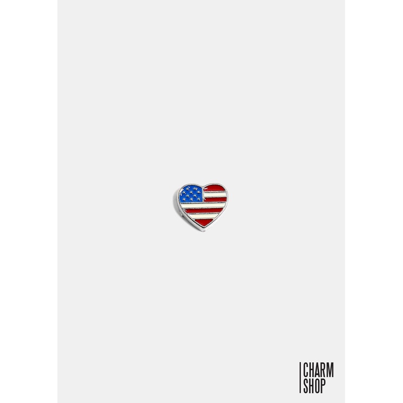 Heart American Flag Locket Charm