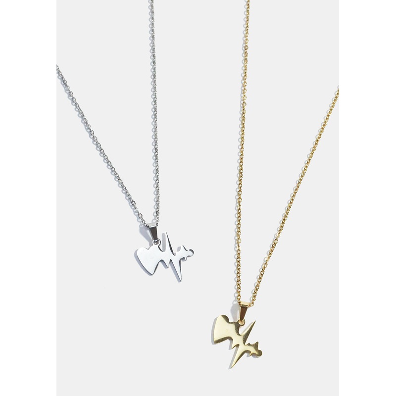 Heartbeat Pendent Necklace Gold