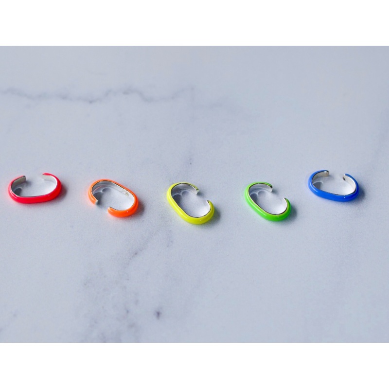 Neon Enamel Ear Cuff Acid Yellow