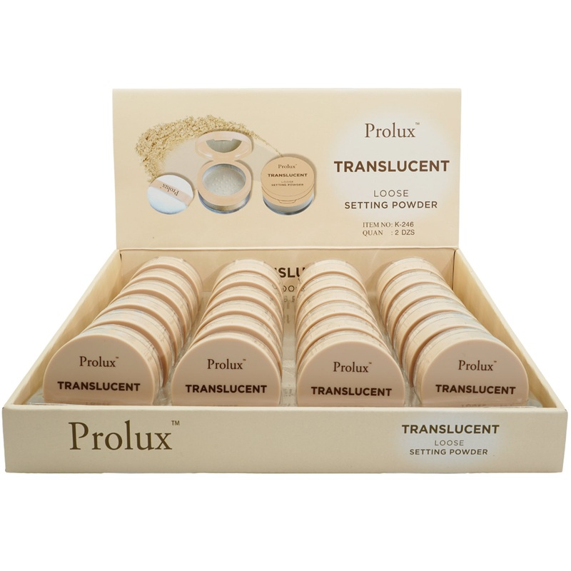 Prolux Translucent Loose Setting Powder – Wholesale Display 24 Units (K-246)