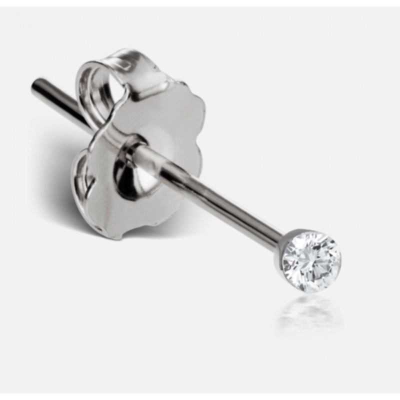 2.5mm Invisible Set Diamond Stud Earring White Gold 5mm
