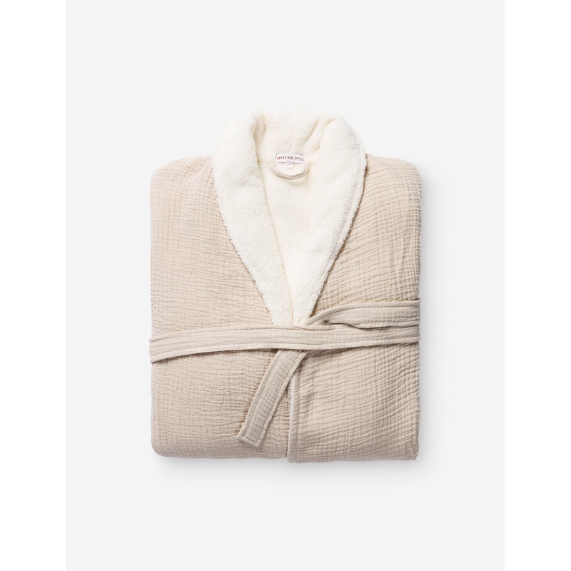 Alaia Sherpa Robe by House No. 23 Oatmeal Small