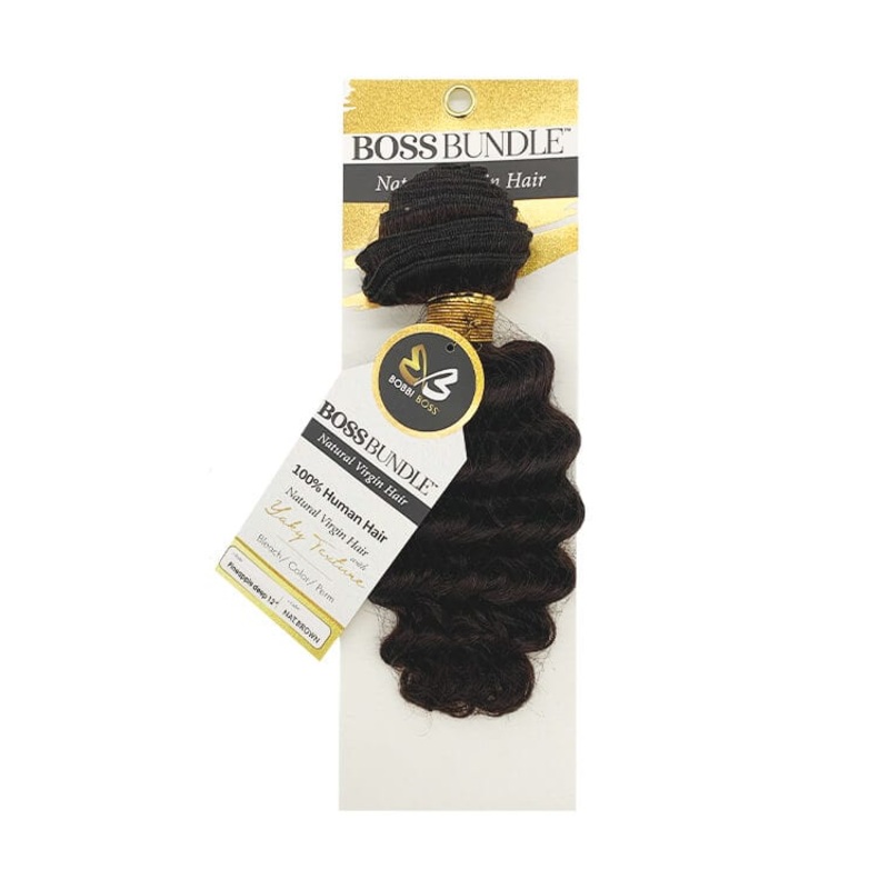 Bobbi Boss Gold Level Boss Bundle Hair Pineapple Deep Natural Virgin Weft Hair 12″ NAT.BLACK