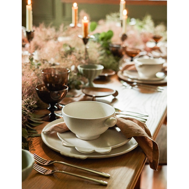 Shapeshifter Stoneware Dinnerware by Sarah Sherman Samuel Cream Appetizer Plates -Set of 4