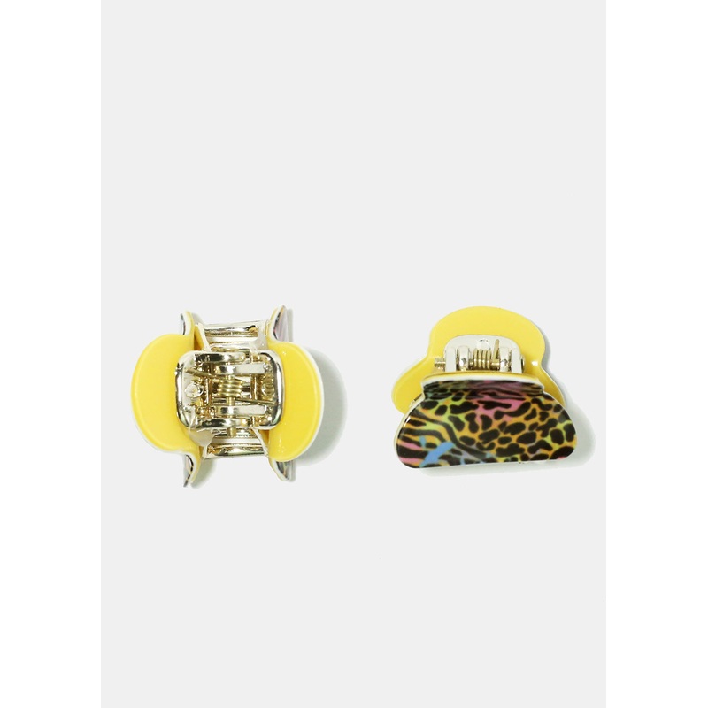 2 Piece Mini Animal Print Claw Clips