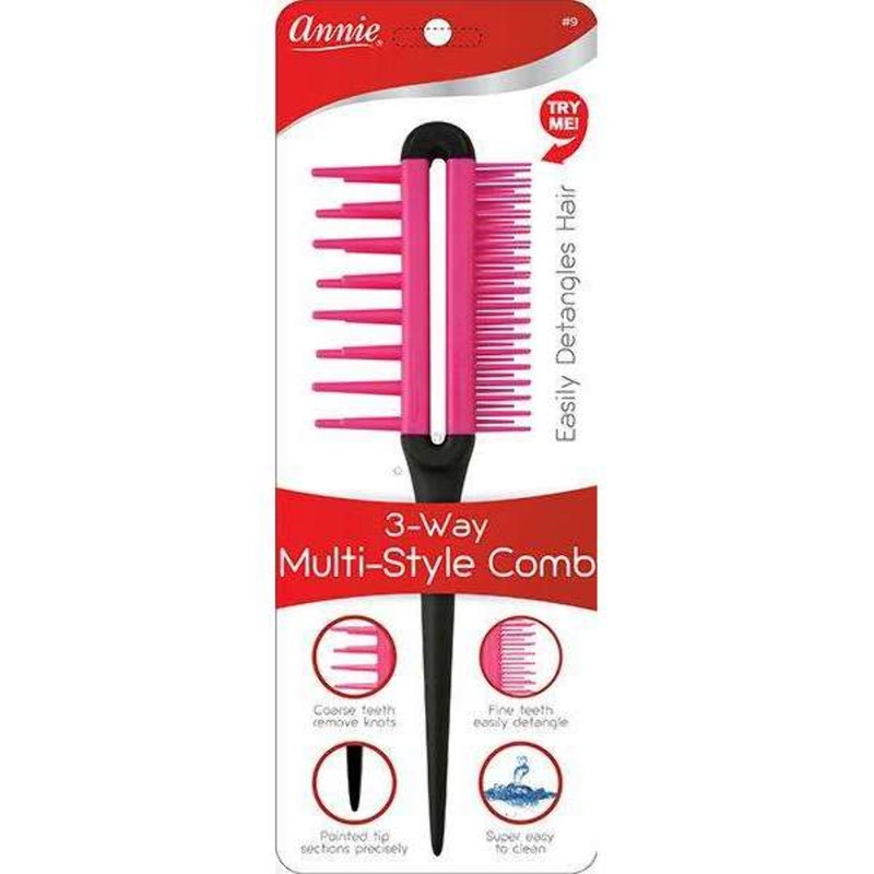 ANNIE 3WAY MULTI STYLE COMB (6 PCS)