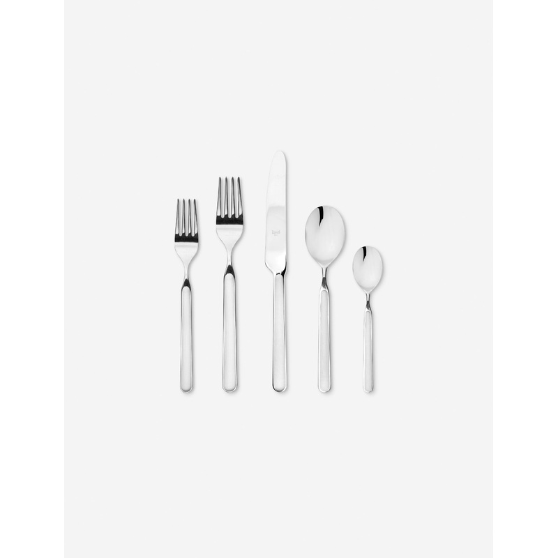 Fantasia Flatware 5-piece set by Mepra White