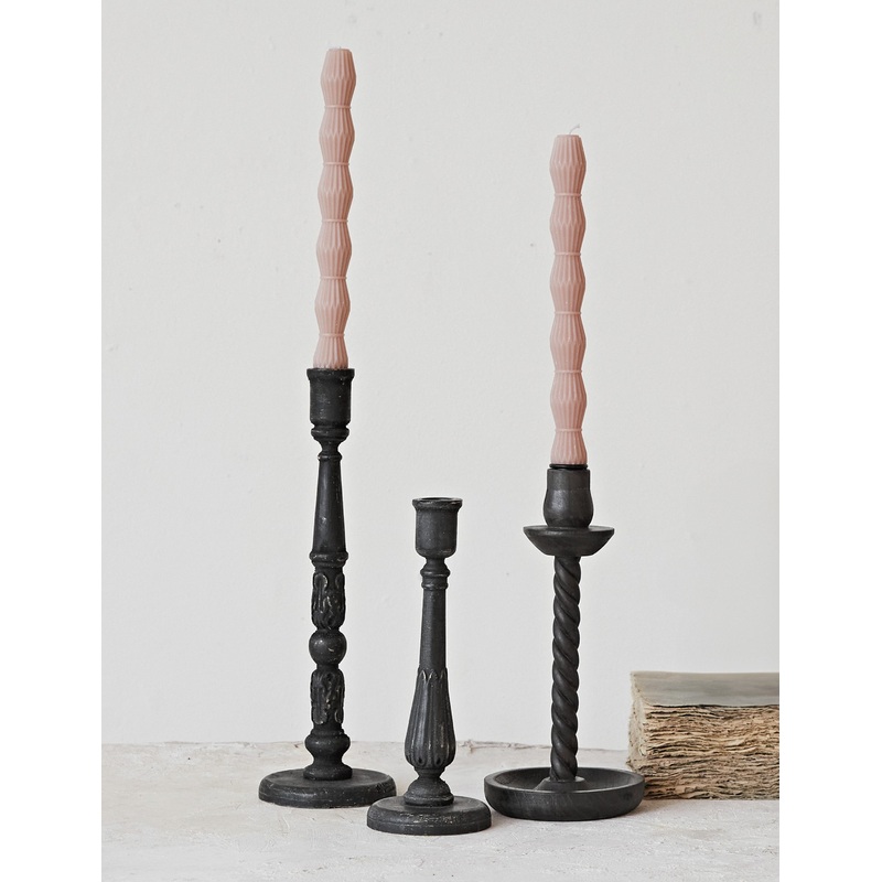 Tenebre Taper Holders (Set of 3) Black