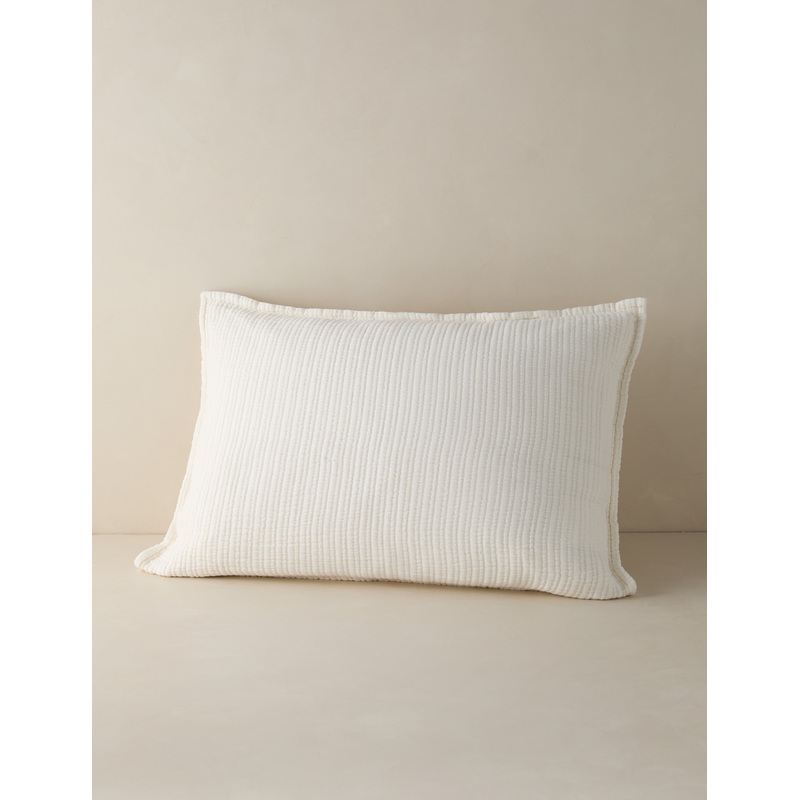 Chatham Cotton Matelasse Sham by Pom Pom at Home Natural Standard