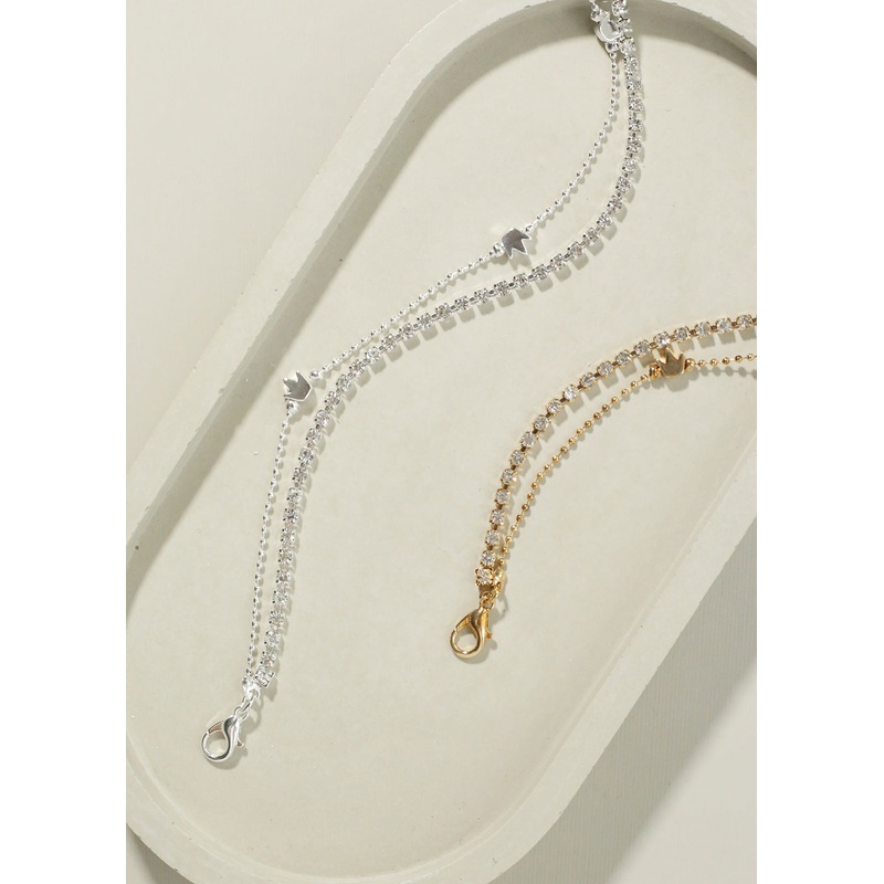 Crown Charm Anklet Gold