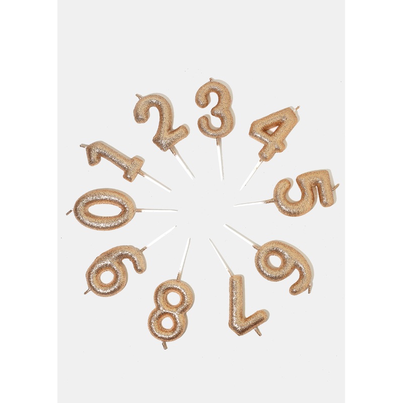 Official Key Items Rose Gold Number Candles 0