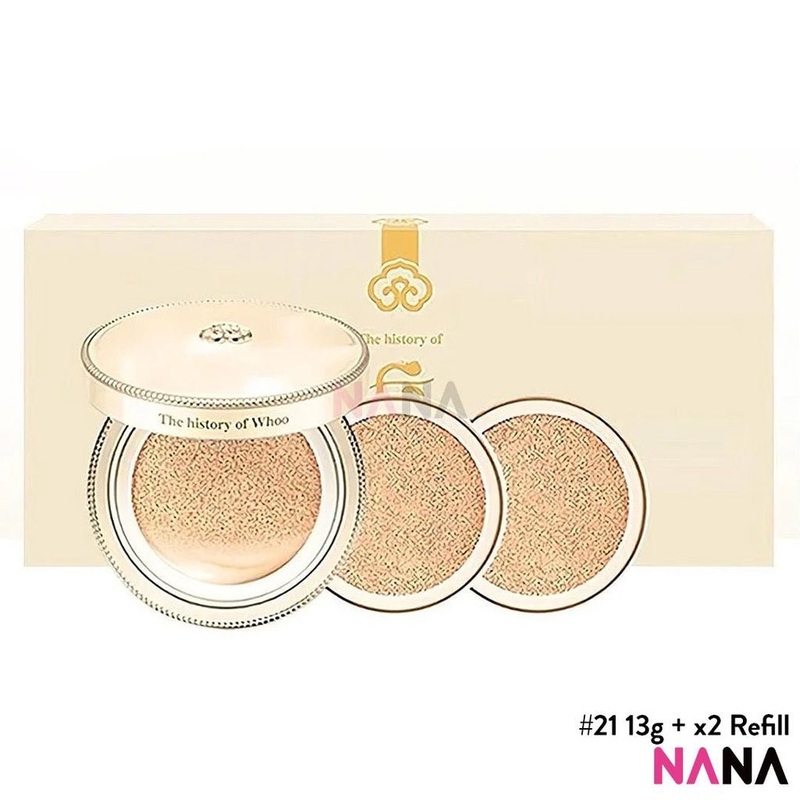 The Whoo Gongjinhyang Mi: Luxury Golden Cushion Glow SPF 50+ PA+++ #21 13g + 13gx2 (Refill)
