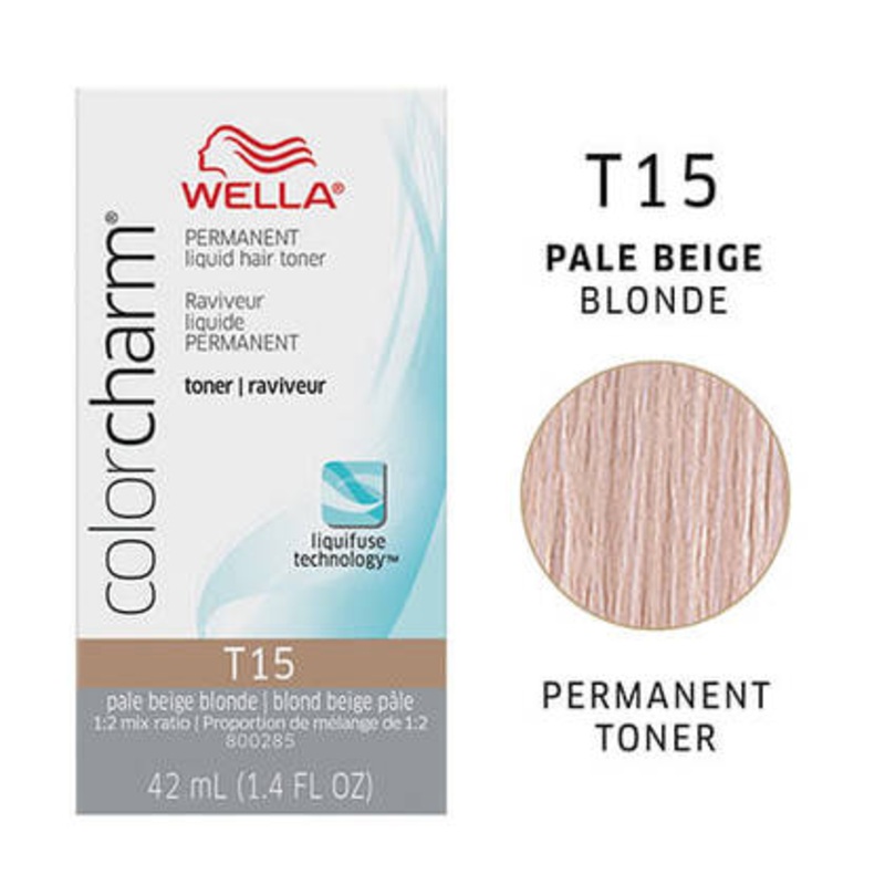 Wella ColorCharm Permanent Liquid Hair Toner 42 ml / 1.4 oz – T15 Pale Beige Blonde