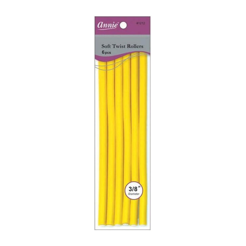 Annie #1212 Soft Twist Rollers 3/8 Yellow 6 pcs