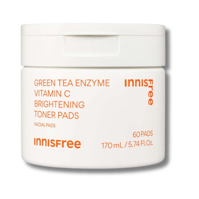 INNISFREE Green Tea Enzyme Vitamin C Brightening Toner Pads – 60 pads