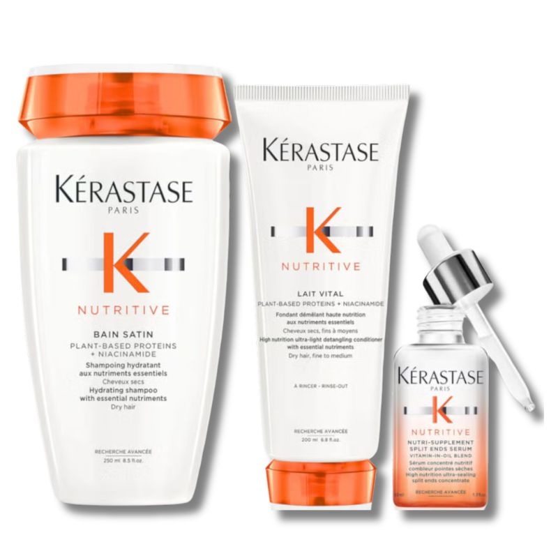 Krastase Nutritive Root To Tip Hydrating Heroes Nourish and Smooth Bundle for Fine-Medium Dry Hair