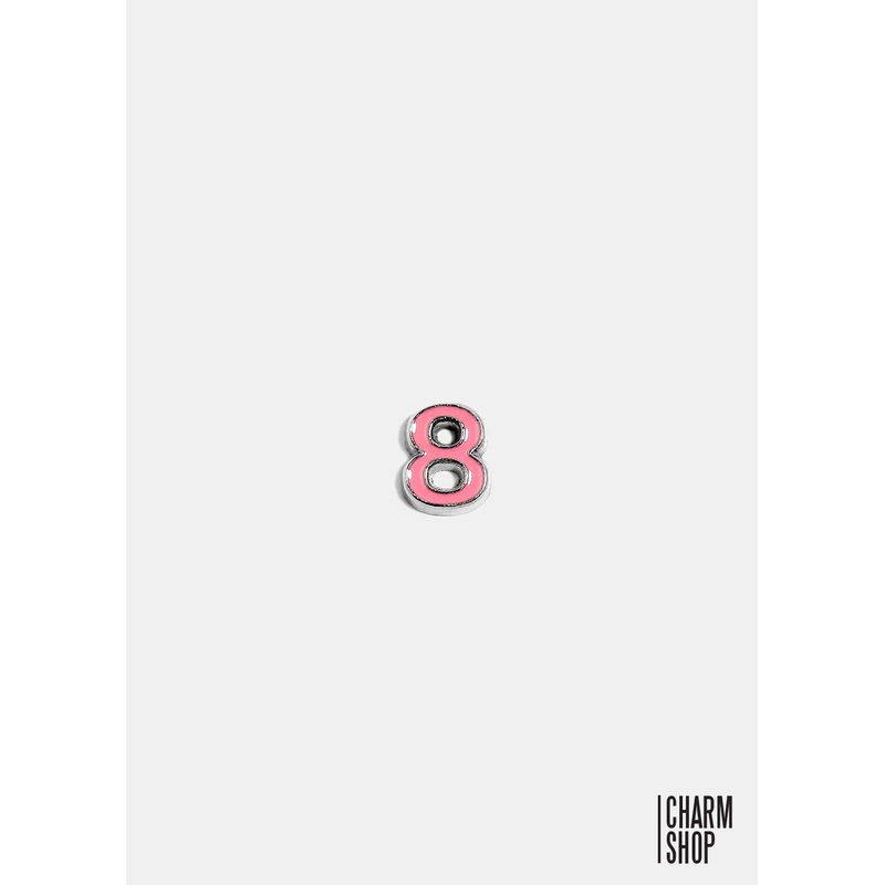 Pink Number 8 Locket Charm