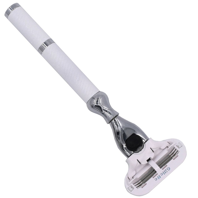 Women’s White & Chrome Handle Venus Compatible Razor (77L) – by Parker Shaving